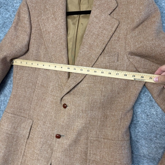 Harris Tweed Freedman Academia Camel Brown Wool Sport Coat Blazer Jacket Mens - Picture 10 of 12